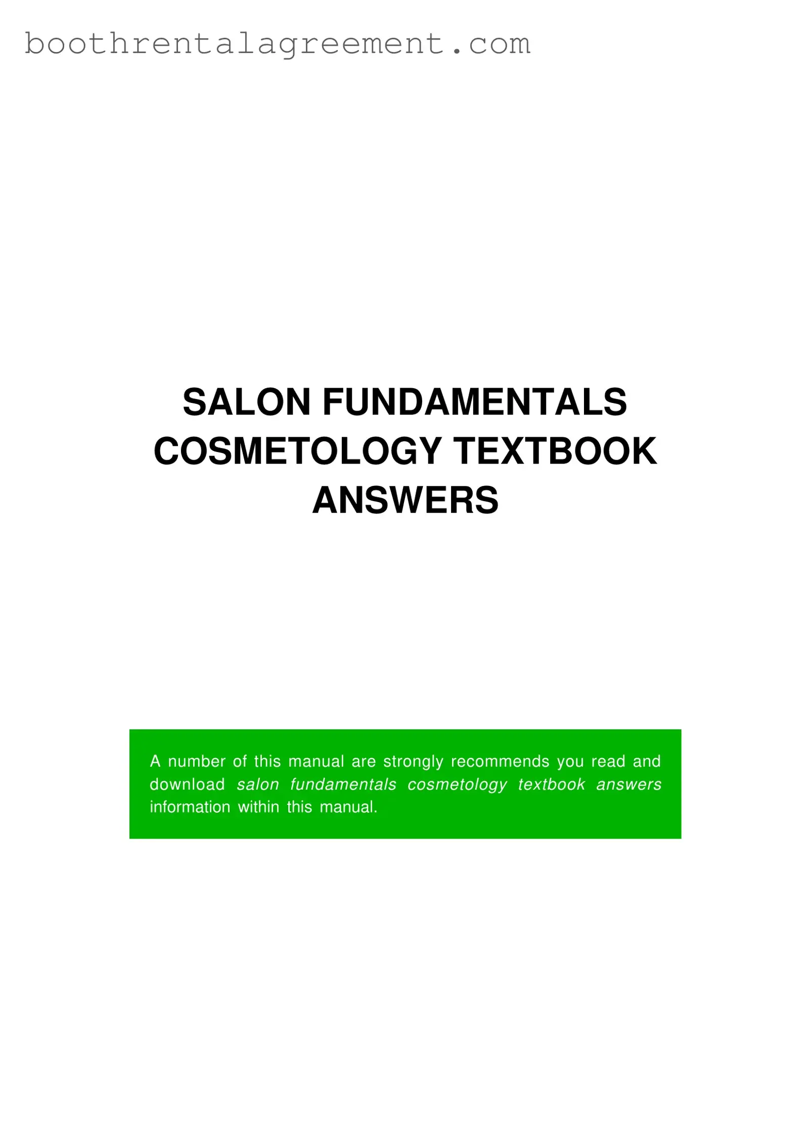 Printable Salon Fundamentals Key Template